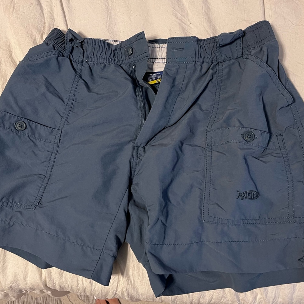 AFTCO original fishing shorts 32 SHORT INSEAM denim blue(ocean)